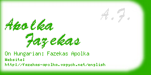 apolka fazekas business card
